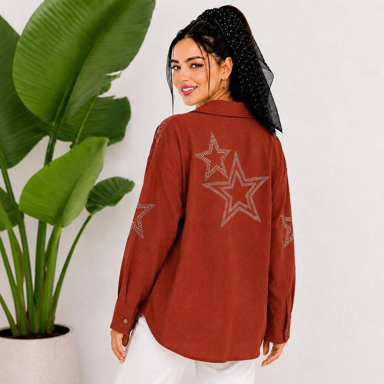 شومیز مانتویی ستاره 610 در رنگبندی🥰✨♥️کد 21134 باران