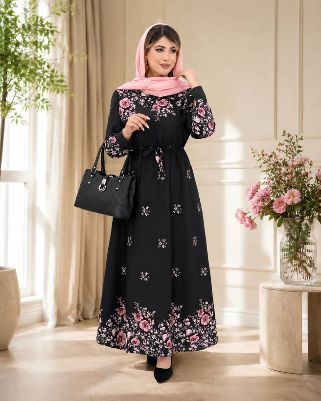 پیراهن یقه چین گلشیفته با جنس اعلا🥰♥️✨کد 468 حدیث
