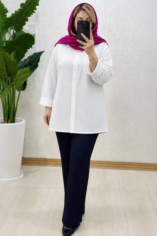 شومیز نگین دار با جنس خنک😎🌸✨کد 15725 طاها