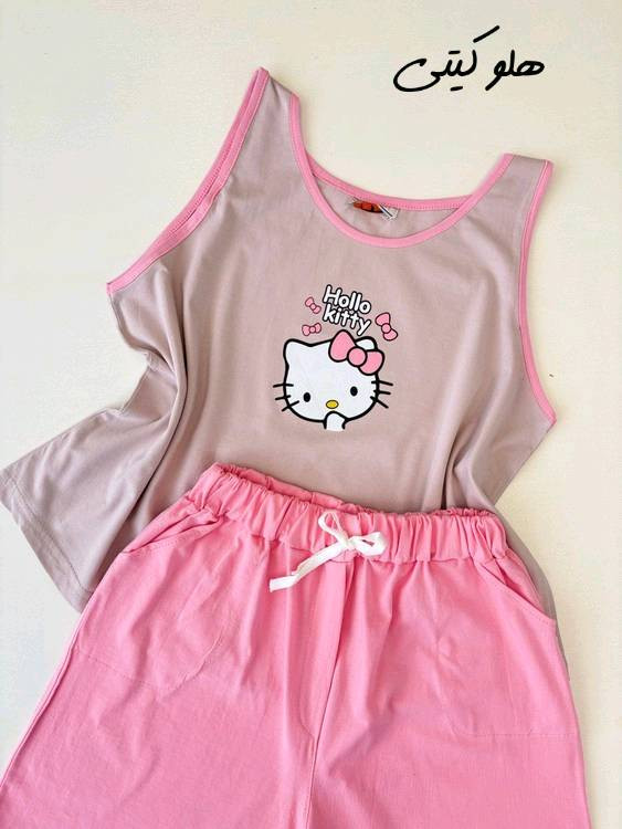 ست تاپ شورتک کیتی زیبا وشیک تنخور عالی در رنگبندی 🎀 🎀 کد ۱۸۲۳۱ دلتا