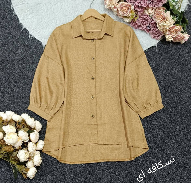 شومیز مانتویی طرحدار ساره با تنخور شیک🥰♥✅کد 19458 باران