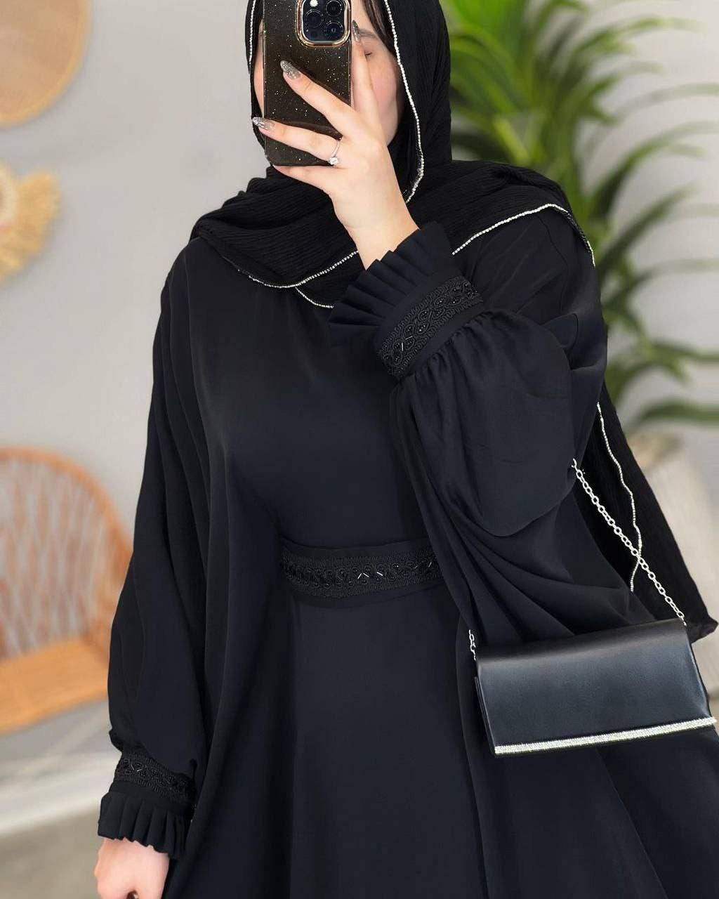 مانتو عبایی آستین پلیسه تنخور زیبا و شیک 😍🎀کد645 آدراپانا