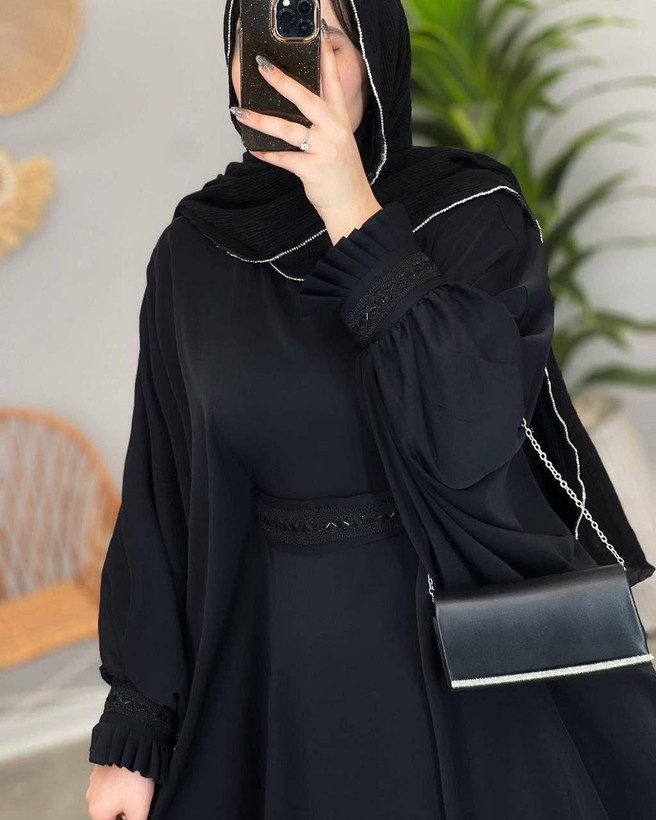مانتو عبایی آستین پلیسه تنخور زیبا و شیک 😍🎀کد645 آدراپانا