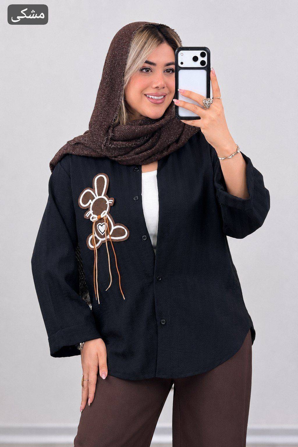 شومیز خرگوشی تنخور زیبا و شیک 🎀😍کد16097 ترمه