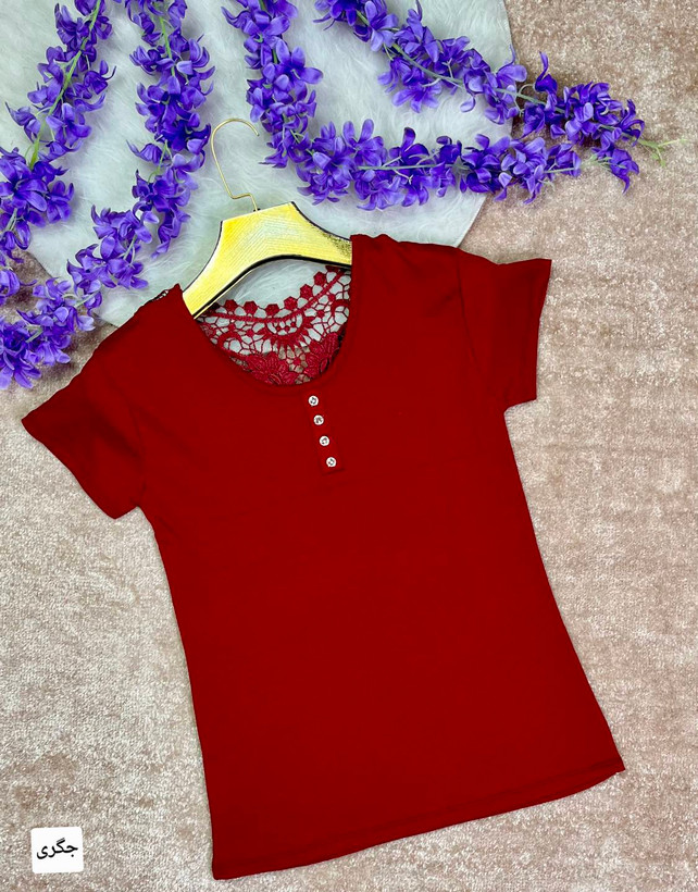 تیشرت پشت گیپور رنگ بندی شیک و زیبا 😍🥰کد15929 ماه بانو