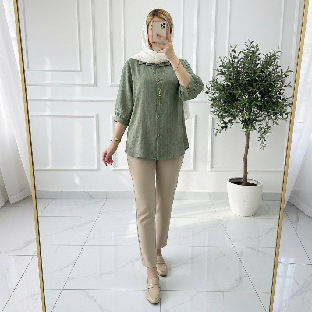 شومیز مانتویی آبشاری ماهلین تنخور زیبا و شیک 🥰😍کد513 شانی