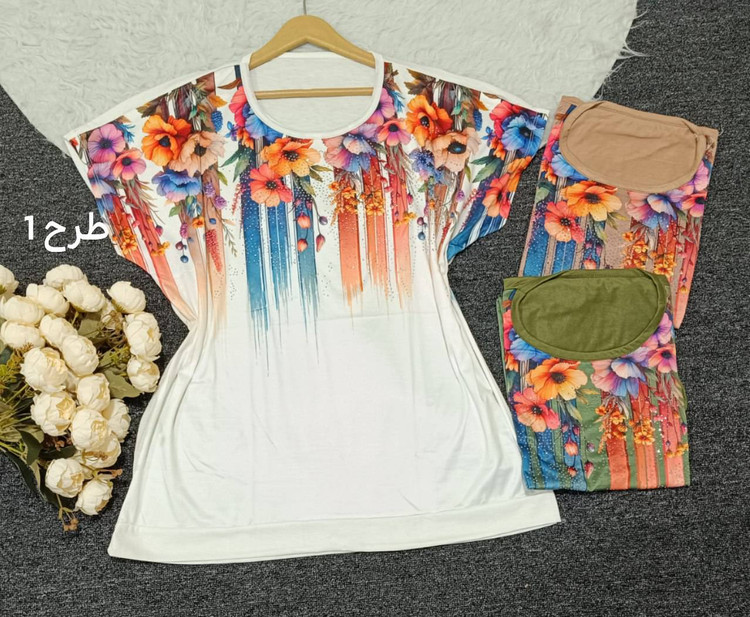 تیشرت قواره دار نگینی 609 با جنس نخی😎✅✨کد 21103 باران