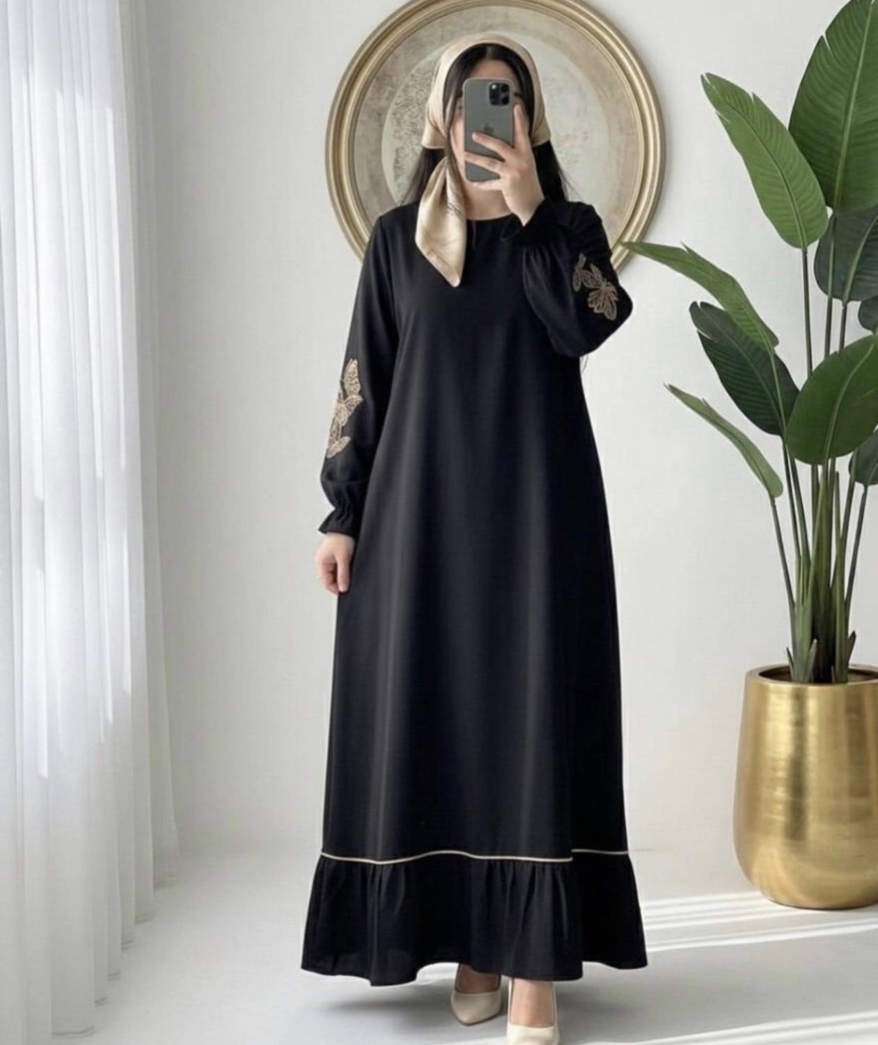 عبا نیایش الیزه جت بلک تنخور عالی تکرنگ 🥰 🥰 کد ۲۱۲۰۸ راشین