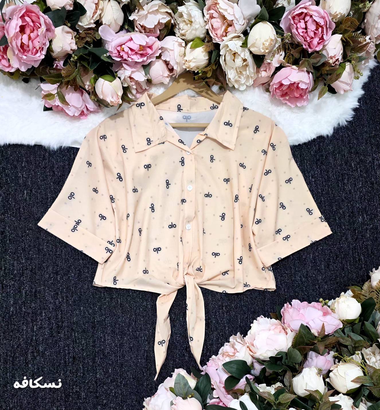 شومیز گره ای alo تنخور عالی وشیک کیفیت تضمینی در رنگ بندی 🌈 🌈 کد ۲۱۲۴۷ مدلند