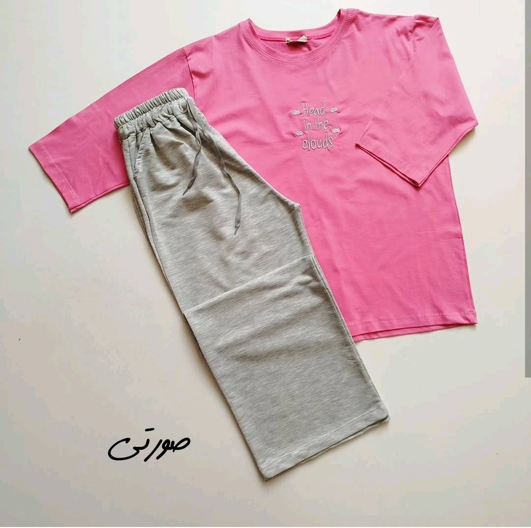 ست تیشرت شلوار راحتی قواره بزرگ در رنگ بندی زیبا 😍😍کد۲۱۱۹۳ دلتا