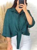 شومیز گره ای نگین کوب تنخور زیبا و شیک 😍🎀شهرزاد