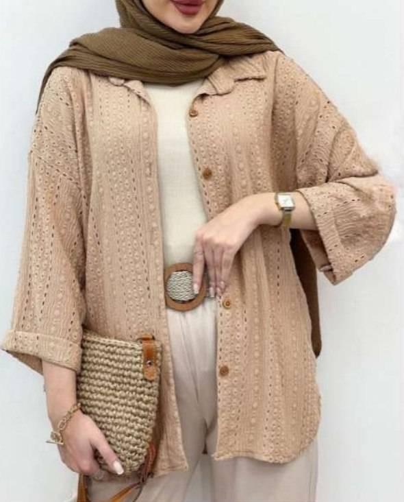شومیز کوک دوزی مراکشی درجه یک در رنگ بندی کد 13859 والیا