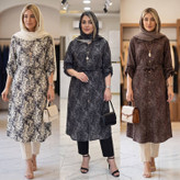 مانتو بلند گازوئیلی آوینا سوفیا با کیفیت در رنگ بندی کد 21038 والیا