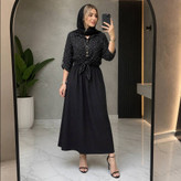 ست شومیز گره ای و دامن ستوده شومیز گل گچی و دامن شانتون کد 21088 والیا