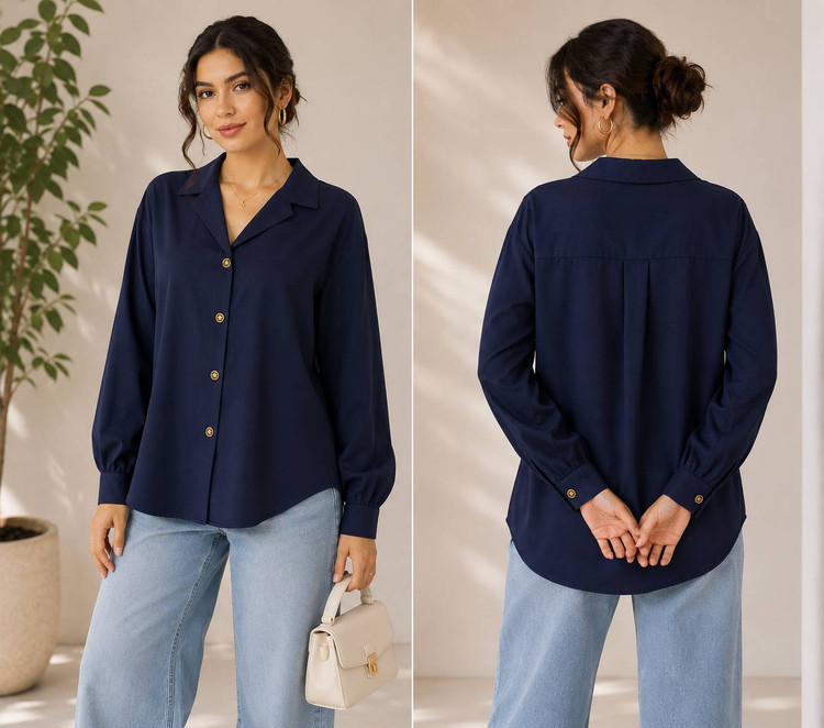 شومیز داکرون 🌿 با رنگبندی و کیفیت عالی ✅تتیس21224