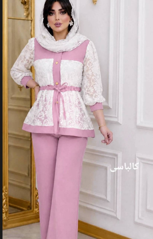 ست مانتو شلوار توری جنس مازراتی😎✅کد 20989 ناز