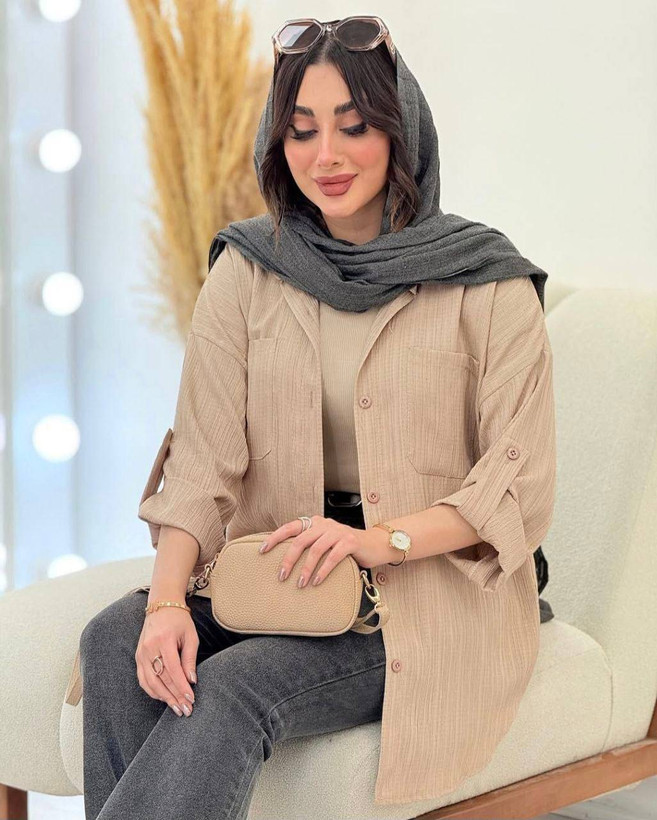 شومیز ستایش دکمه دار در رنگبندی😍🌹❤کد 14038 طاها