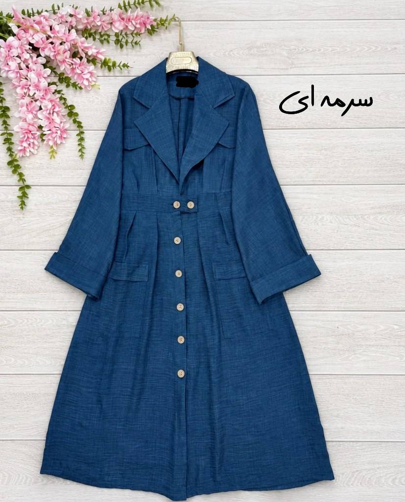 مانتو بلند جلو دکمه مدل ماربل🥰✨کد 21259 طاها