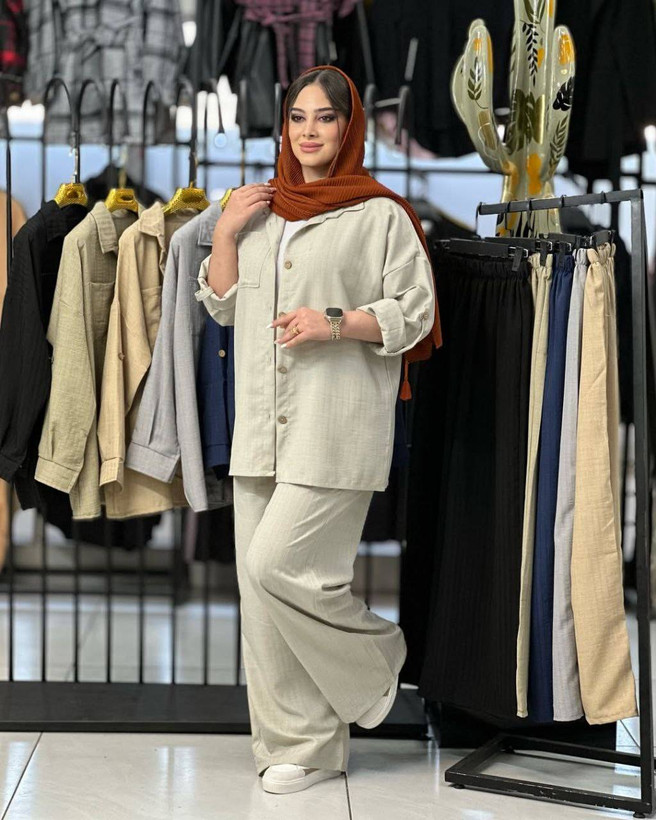 ست مانتو شلوار تک جیب با کیفیت😎✅کد 21217 سارین