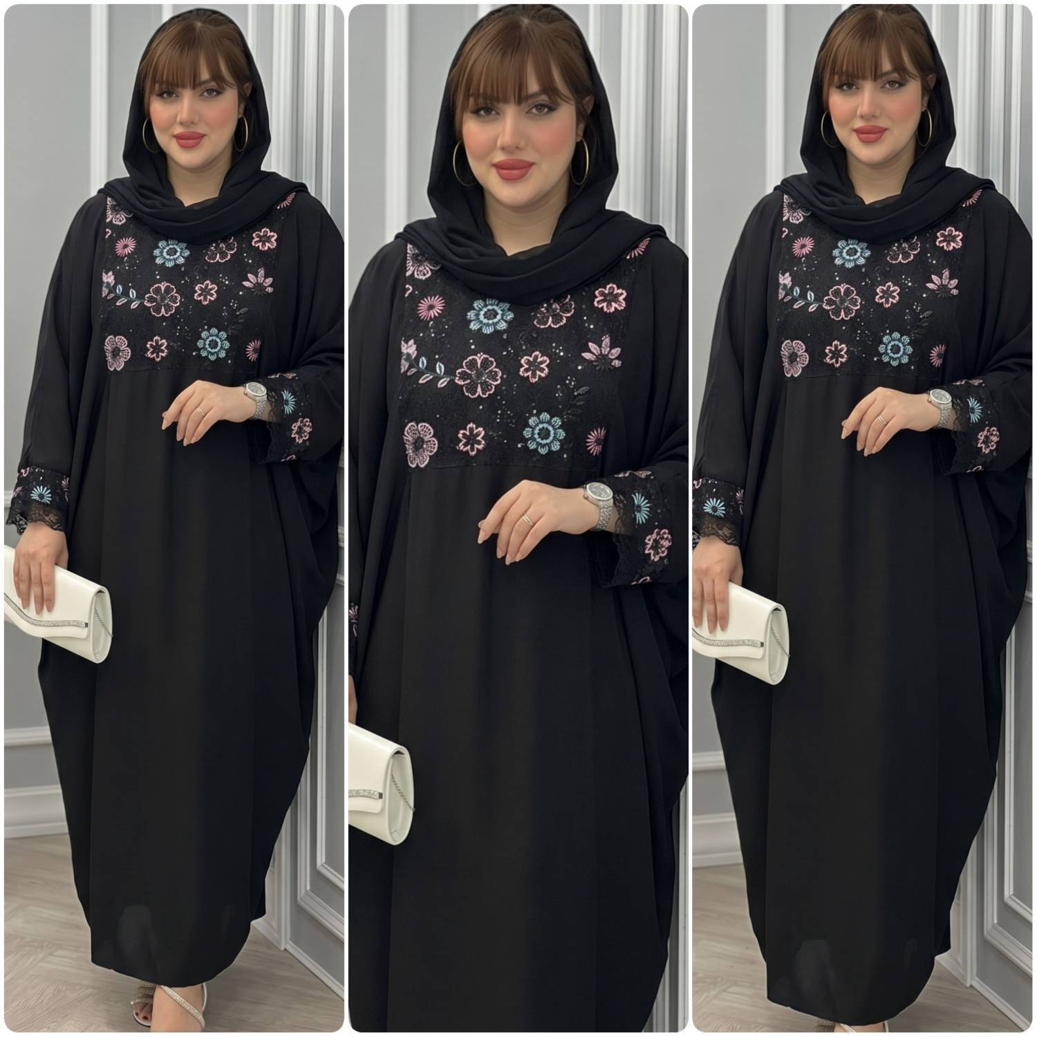 مانتو عبایی گلریز زیبا و شیک ❤️🥰کد 614 آدراپانا