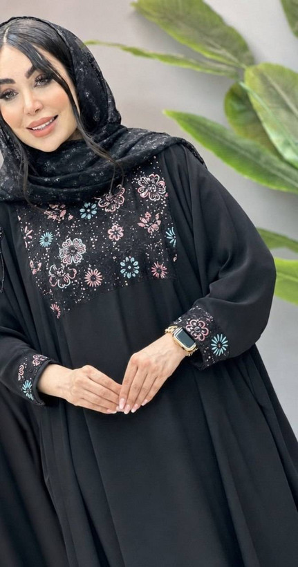 مانتو عبایی گلریز زیبا و شیک ❤️🥰کد 614 آدراپانا