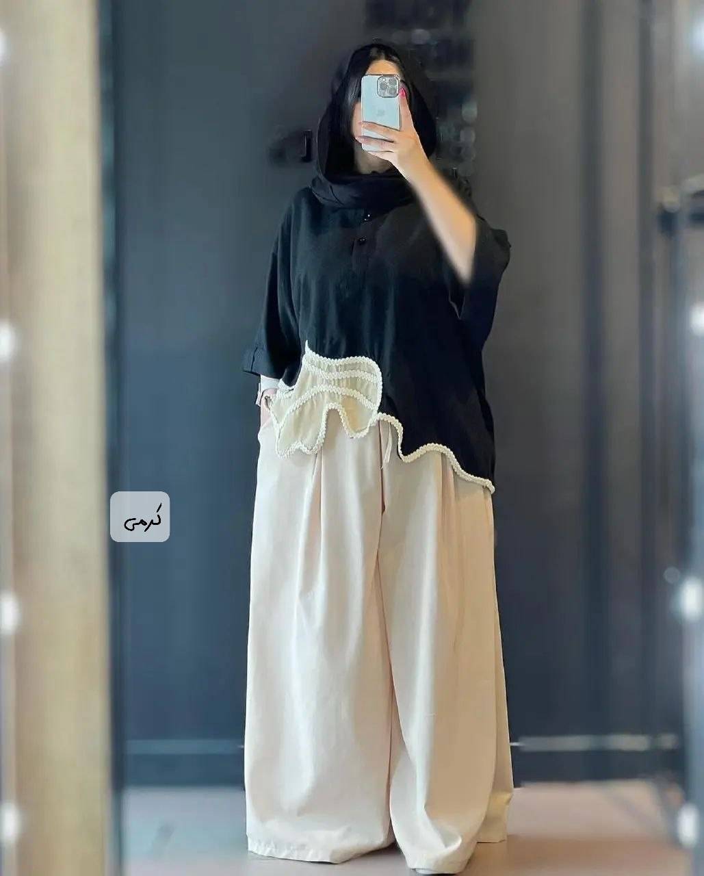 ست شومیز و شلوار ترلان جنس لنین🥰♥کد 13981 طاها