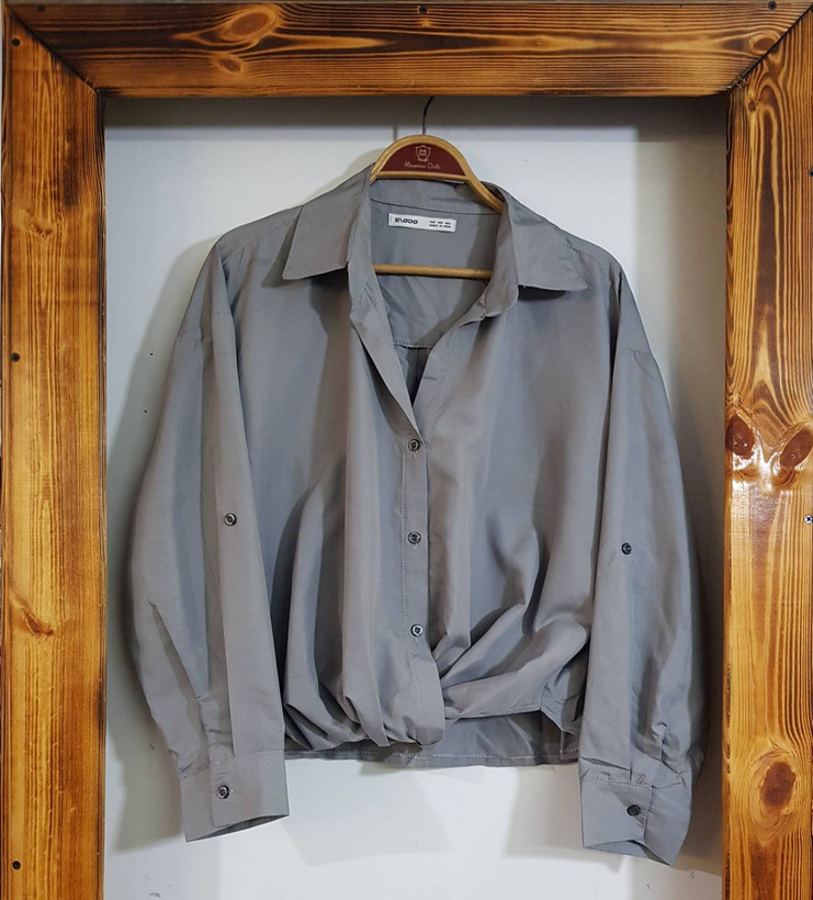 شومیز گره ای نیلا زیبا و شیک 🥰❤️کد 21291 ترمه