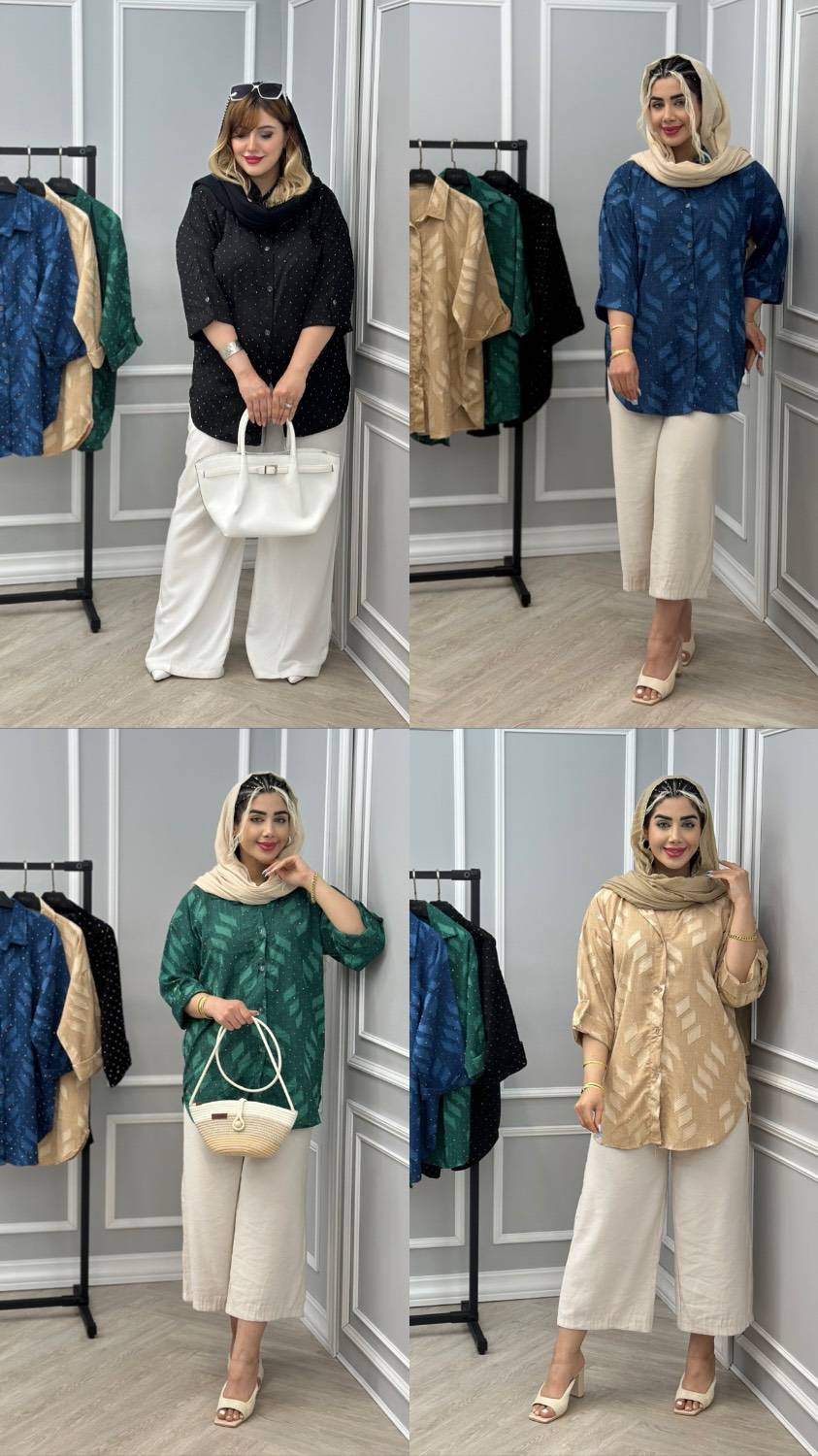 شومیز نگینی کسمه شیک و زیبا 🥰🎀کد 20762 کلار
