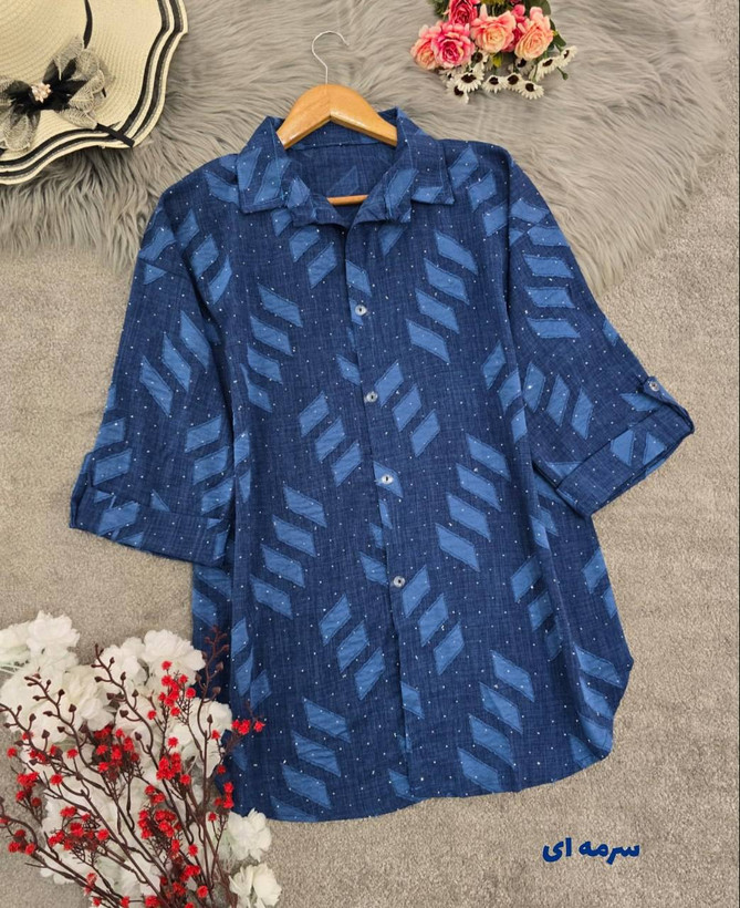 شومیز نگینی کسمه شیک و زیبا 🥰🎀کد 20762 کلار
