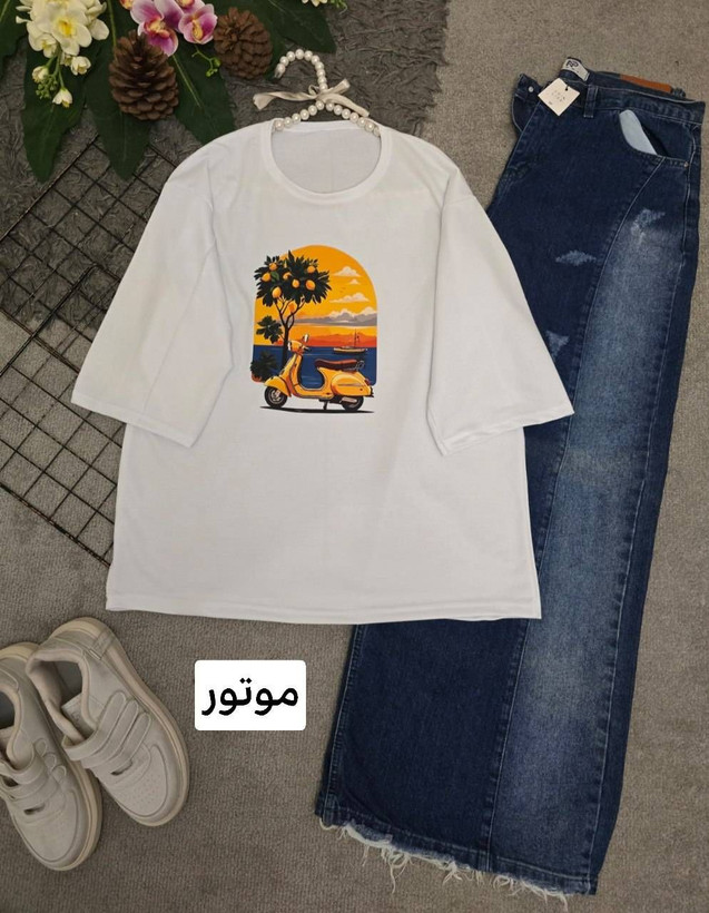 تیشترت تابستانه پنبه گلکسی 🎀💯🌈۲۱۲۶۸ نفیس