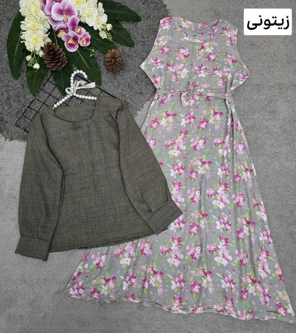سارافون گل دار و شومیز ۲۱۲۲۵ نفیس🛍🌈🎀💯