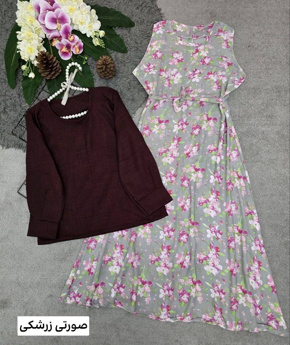 سارافون گل دار و شومیز ۲۱۲۲۵ نفیس🛍🌈🎀💯