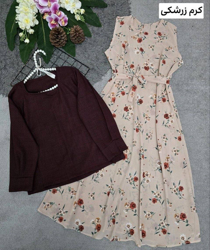 سارافون گل دار و شومیز ۲۱۲۲۵ نفیس🛍🌈🎀💯