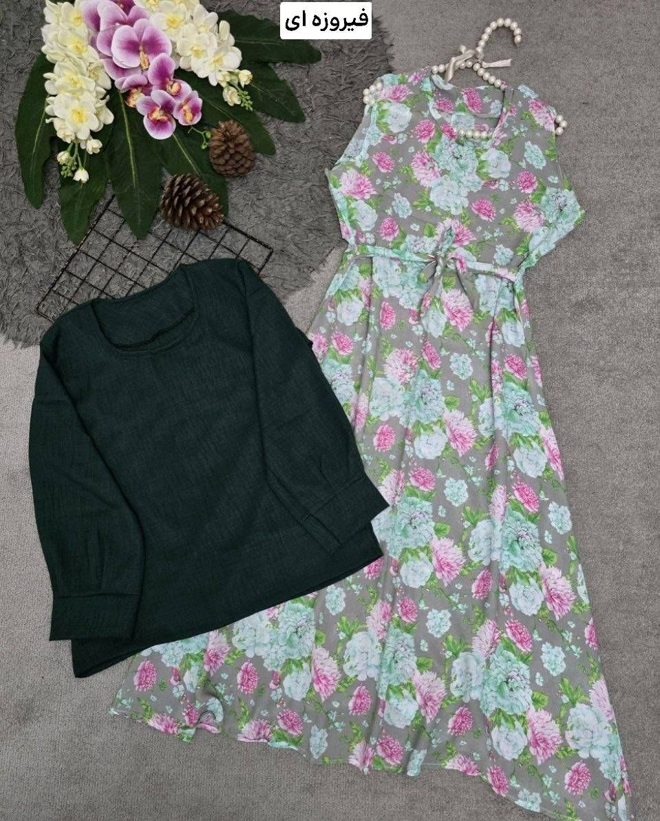 سارافون گل دار و شومیز ۲۱۲۲۵ نفیس🛍🌈🎀💯