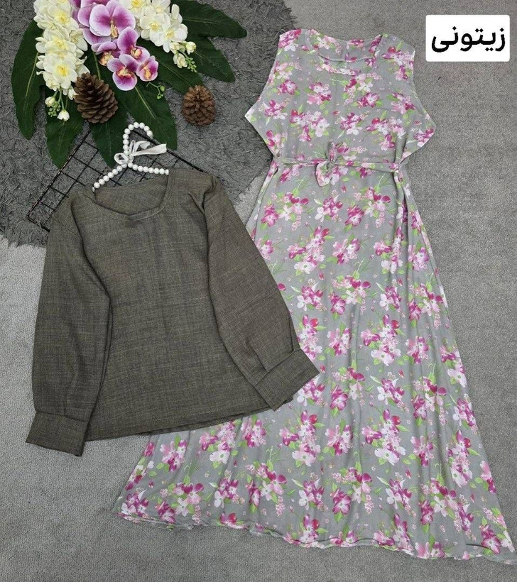 سارافون گل دار و شومیز ۲۱۲۲۵ نفیس🛍🌈🎀💯