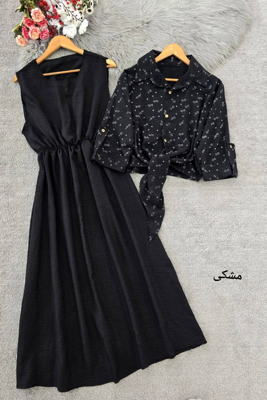 شومیز گرهای و سارافون نازنین 🌿 با رنگ بندی و کیفیت عالی ✅والیا۲۱۲۸۵