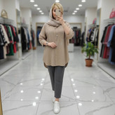 شومیز مانتویی نگین 🌿با پارچه شانتون درجه یک و رنگ بندی ✅والی13653