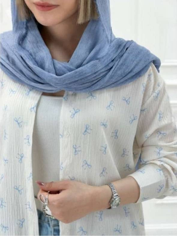 شومیز مانتویی دنیز 🌿 با پارچه کراش طرحدار ✅ با رنگ بندی و کیفیت عالی ✅والی19652