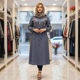 مانتو گلدوزی باران 🌿با پارچه شانتون درجه یک و رنگ بندی ✅والی7331