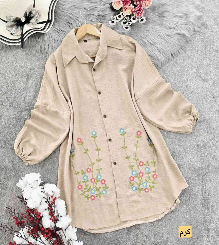 شومیز مانتوی ساناز 🌿 با رنگبندی و سایزبندی ✅والی10235