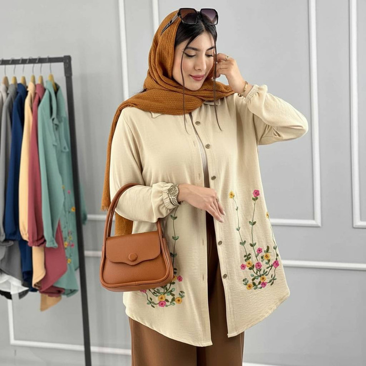 شومیز مانتوی ساناز 🌿 با رنگبندی و سایزبندی ✅والی10235