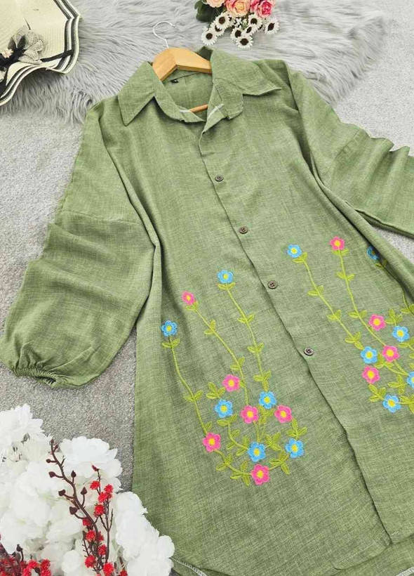 شومیز مانتوی ساناز 🌿 با رنگبندی و سایزبندی ✅والی10235