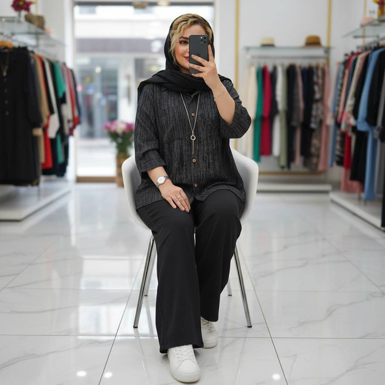 ست شومیز وشلوار پرینتی🌿با پارچه شانتون درجه یک 🌈والی16424
