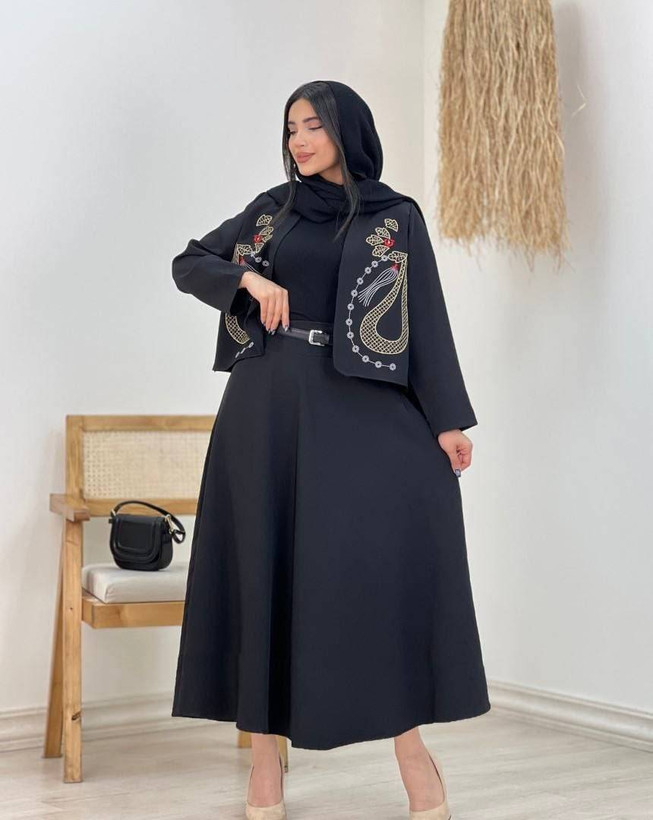 ست کت و دامن یارا 🌈 با پارچه مازراتی درجه یک ✅والی16009