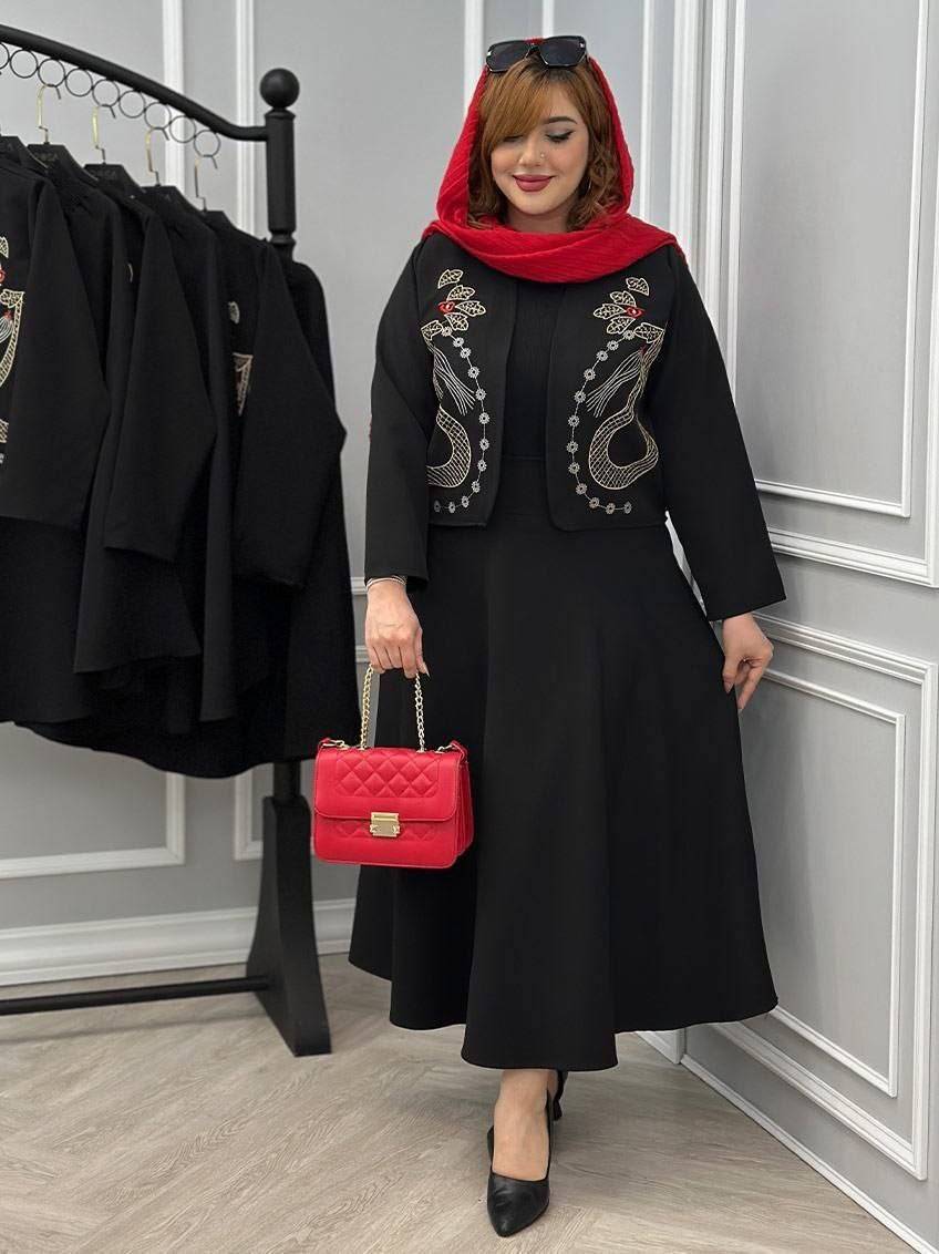 ست کت و دامن یارا 🌈 با پارچه مازراتی درجه یک ✅والی16009