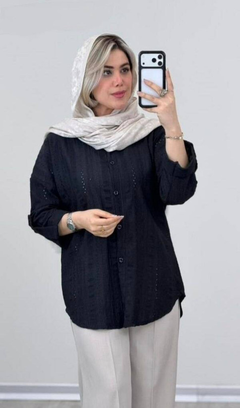 شومیز مانتوی مراکشی 🌿 با رنگ بندی و کیفیت عالی ✅والی21277