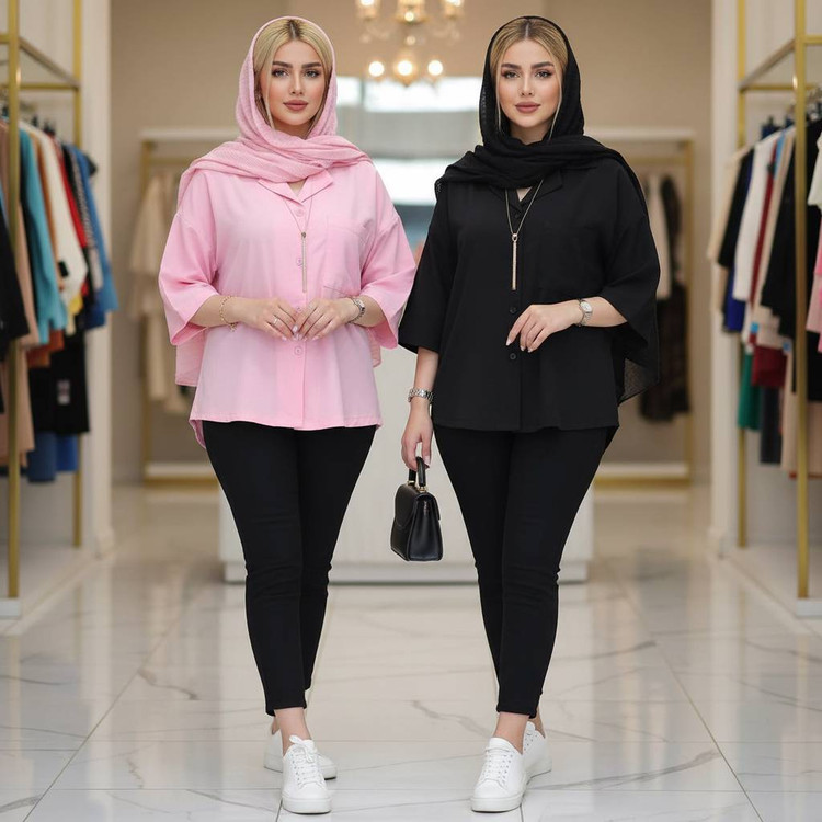 مانتو لنین ترنج 🌈 با رنگ بندی و کیفیت عالی✅ساری18366