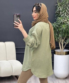 شومیز مانتویی خاتون 🌈با رنگ بندی و کیفیت عالی✅ساری16815