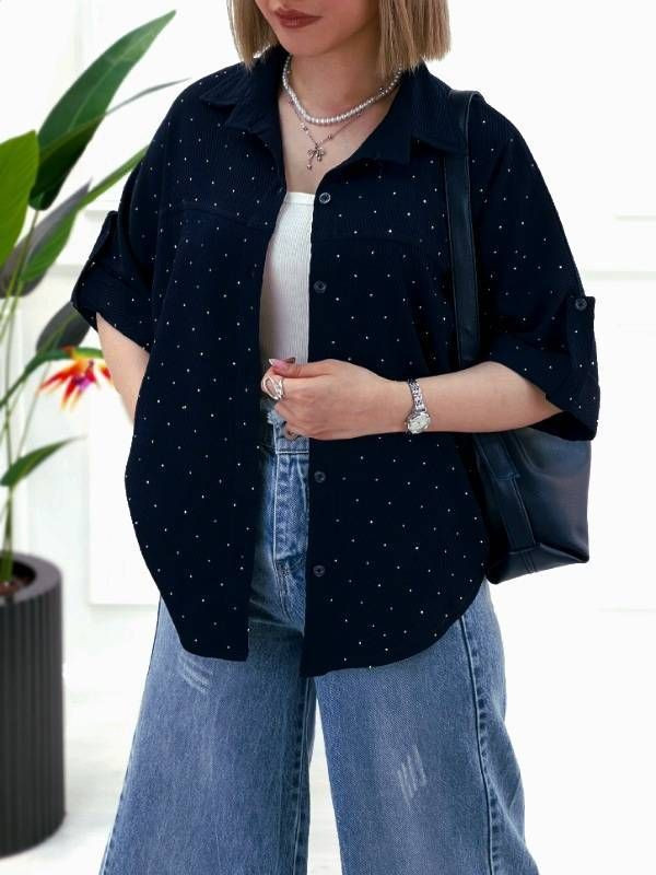 شومیز نگین دار شانتون درجه یک 🛍🎀🌈🛍۱۴۱۵۱ نفیس