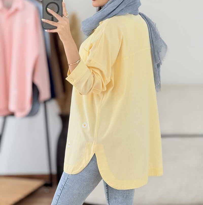 شومیز آسایش کتان لنین درجه یک 🛍🎀💯🌈۲۱۳۲۹ نفیس
